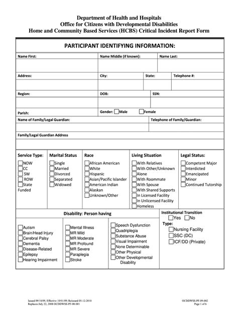 2010-2026 Form LA OCDDWSS-PF-08-001 - Blank Fillable Template | Fill ...