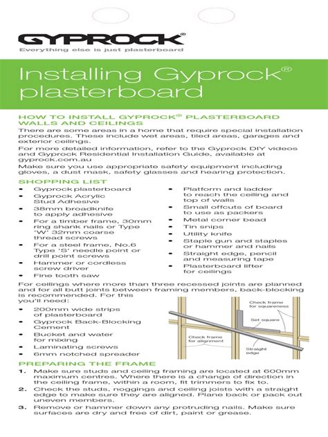 Image result for Gyprock Installation Tips