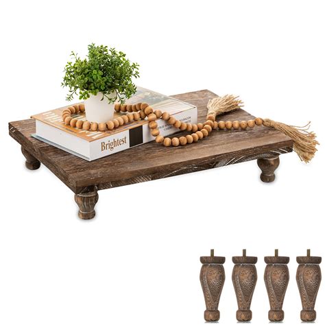 Amazon.com: Hanobe Wooden Riser Decorative Tray: Farmhouse Wood ...