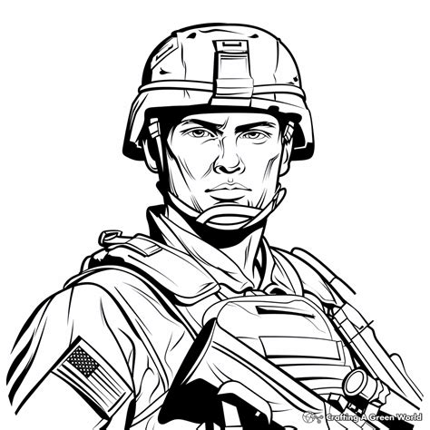 Army Helmet Coloring Page