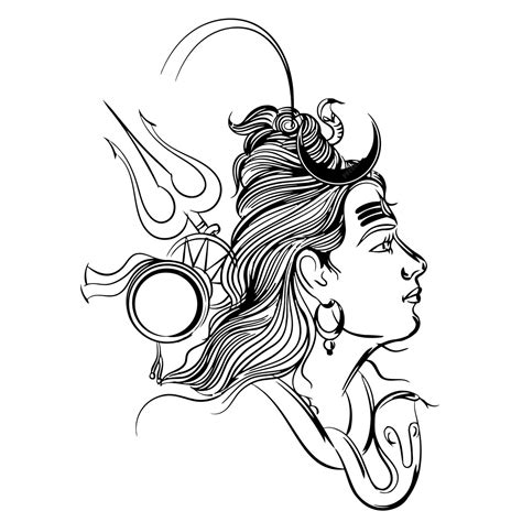 Premium Vector | Lord shiva mahashivratri vector line drawing