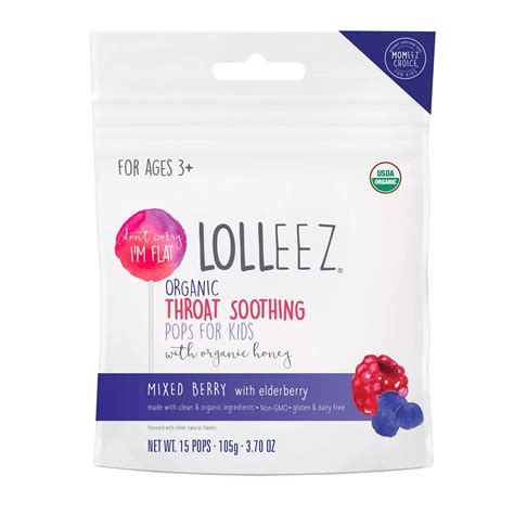 Lolleez Kids Organic Sore Throat Pops - Mixed Berry - Shop Cough, cold ...