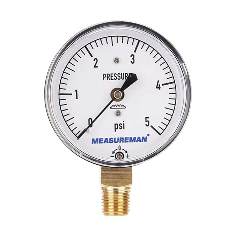 MEASUREMAN Diaphragm Type Capsule Low Pressure Gauge, 2-1/2" Dial, 1/4 ...