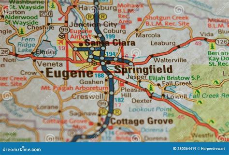 Map Image of Eugene Oregon 1 Stock Image - Image of elmira, lorane ...