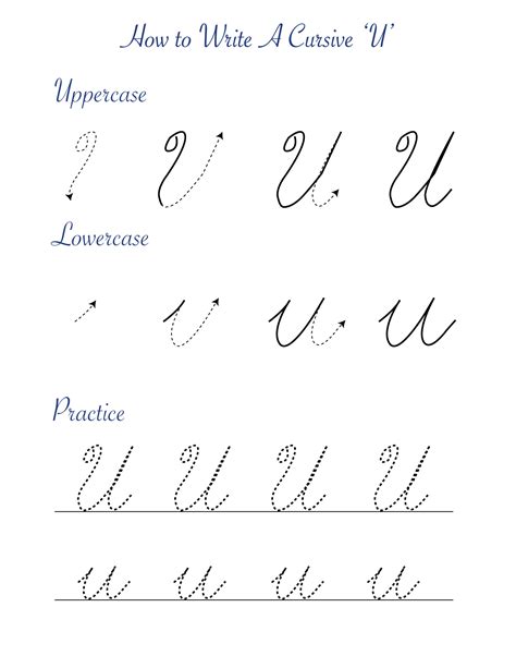 Uppercase U Cursive
