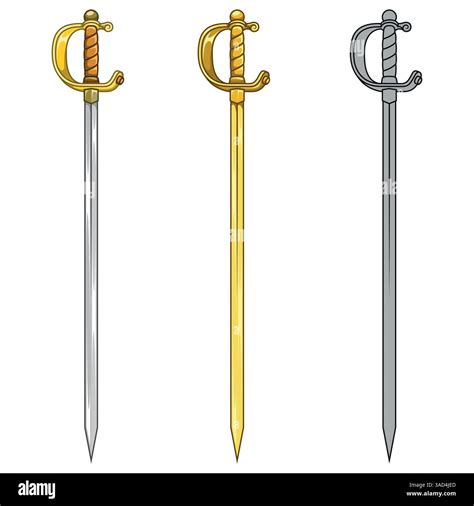 Antique Spanish swords, swords used in fencing practice, Spanish rapier ...