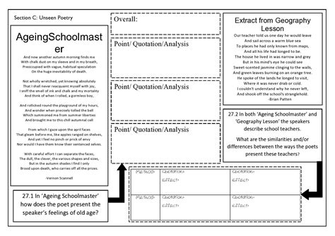 27.1 In 'Ageing Schoolmaster' how does the poet present speaker's ...