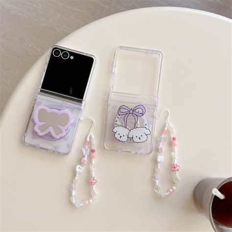 Clear Cute Flip Case with Beaded Strap – For Samsung Z Flip – Kalakaar ...