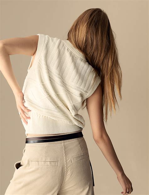 Buy Merino Wool Blend Textured Knitted Vest at Marks & Spencer