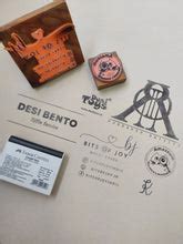 Company Logo Small Business Rubber Stamp with Wooden Mount - Size 4 in ...