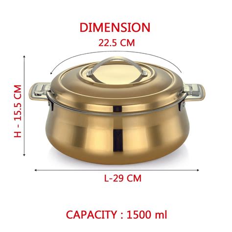 AVIAS Riara Stainless Steel Casserole Set | Golden | Set of 2 Pcs ...