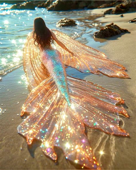 Mermaid Aesthetic Beach with Lights