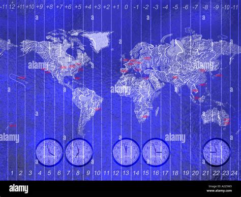 Map showing world time zones Stock Photo - Alamy