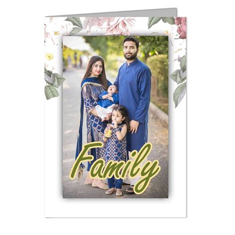 Fab Fly Customized FAMILY (Your Own Photo and Text) Greeting Card (Size ...