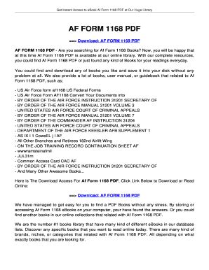 AF IMT 1168 Form - Fill Online, Printable, Fillable, Blank - pdfFiller