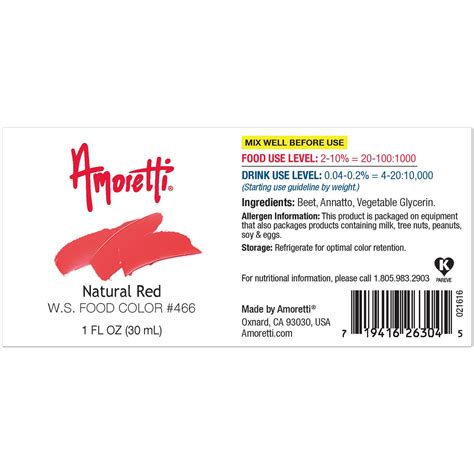 Natural Red Food Color Water Soluble — Amoretti
