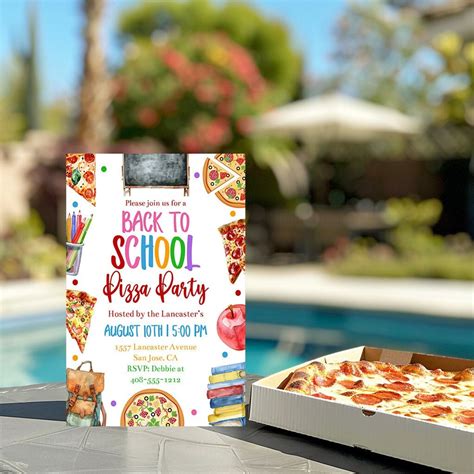 Editable Back to School Pizza Party Invitation Template, Printable End ...