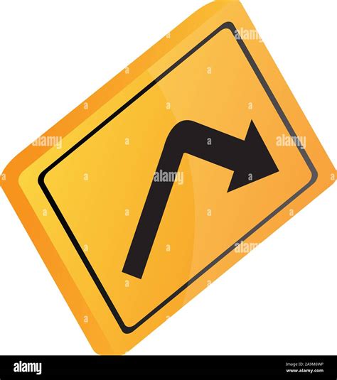 Isolated 3D traffic signal. Right curve ahead sign - Vector Stock ...