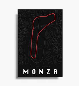 Monza Race Circuit F1 Poster (Dark) | Formula 1 Track Poster for Walls ...