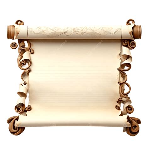 Blank Vintage Scroll Paper Transparent Background, Scroll Paper, Blank ...