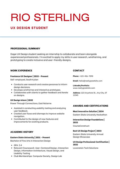 Internship Resume Template Top Internship Resume Examples For 2025: