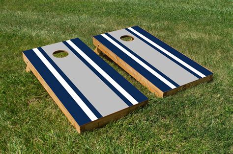 Classic Stripe - Blue, White, Grey | Cornhole board plans, Cornhole ...