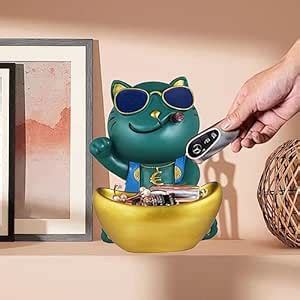 nantan Modern Cat Showpiece Cum Storage Box Resin Key Holder Desk ...