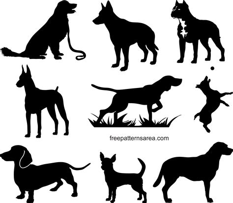 Free Dog Silhouette Vector Image Files - FreePatternsArea