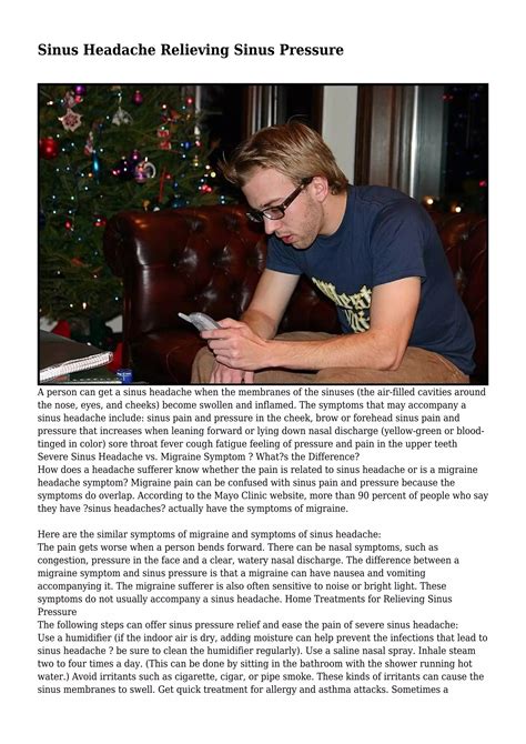 Sinus Headache Relieving Sinus Pressure | PDF