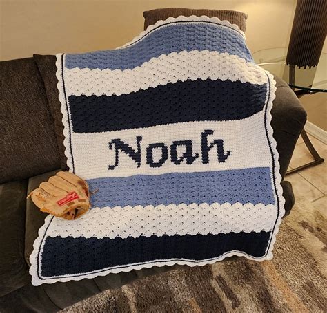 Infant Size, Personalized, Custom Made Crochet Baby Name Blanket in ...