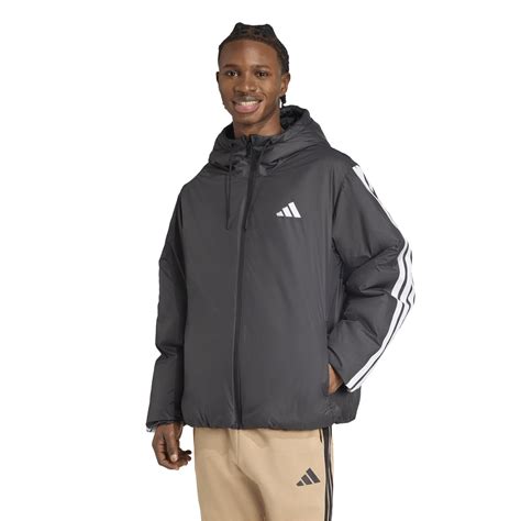 adidas 3 Stripe Essential Hooded Jacket Mens | SportsDirect.com Ireland