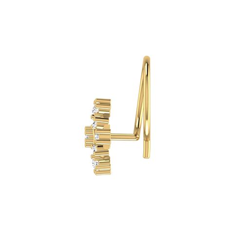 14K Gold Celestial Mandala 0.07ct Natural Diamond Nose Pin GH Colour ...