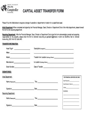 Capital Asset Transfer Form - Blank Fillable Template | Fill Out, Print ...