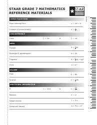 Texas May 2021 Staar Grade 7 Mathematics Reference Materials - Fill Out ...