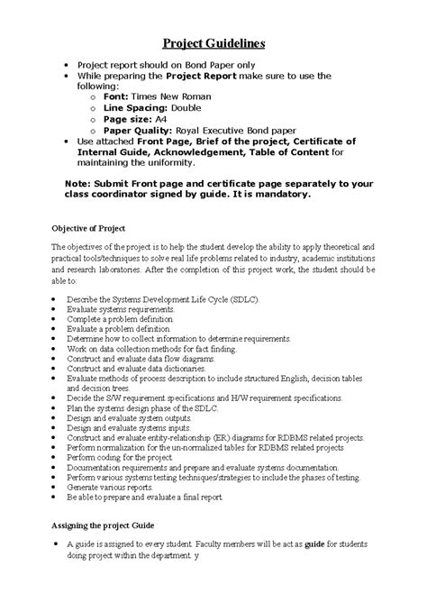 BCA Project Guidelines & Synopsis: Comprehensive Overview 2022 - Studocu