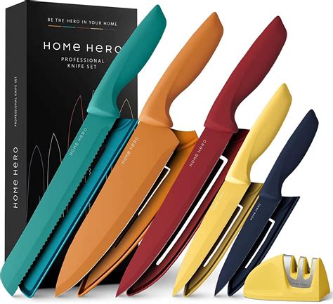 Home Hero Ultra-Sharp Stainless Steel Kitchen Knife Set - Chef Knives ...