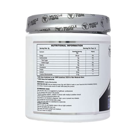 100% Micronized Creatine Monohydrate (200 Mesh) 100 Grams – Muscle Fibre