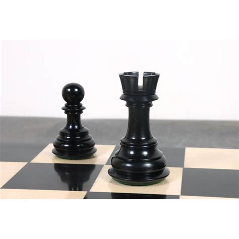 4.6″ Rare Columbian Triple Weighted Luxury Chess Pieces Only Set-Ebony Wood