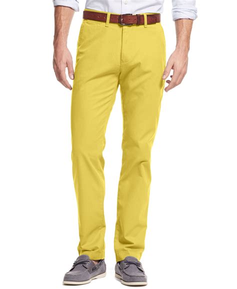 Tommy Hilfiger Custom-Fit Chino Pants | Mens yellow pants, Chinos pants ...