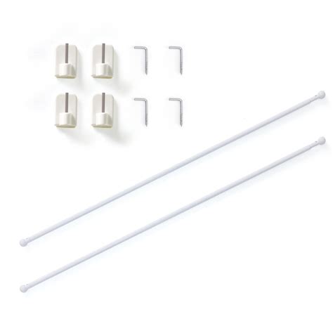 jinchan French Door Curtain Rods White Magnetic Rod No Drill Adjustable ...