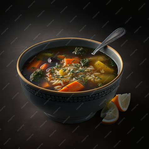 Premium Photo | Hot vegetable Soup render generative ai