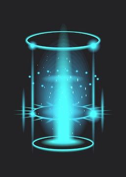 Futuristic teleport energy cylinders with stunning glowing effects that ...