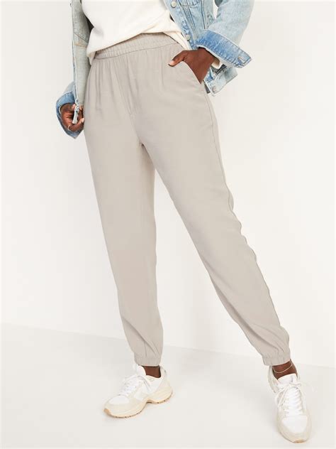 High-Waisted Twill Jogger Pants for Women | Old Navy