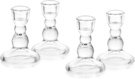 Amazon.com: YOUTUOY Taper Glass Candle Holder Set of 6 for Taper ...