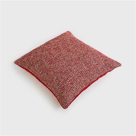 Buy Brilliance Red Textured Jacquard Cushion Cover - 40x40cm from Home ...