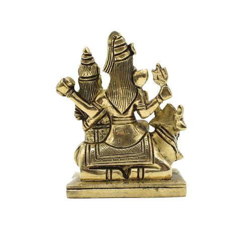 Shiva Parvati Sitting On Nandi Brass Idol – PujaNpujari
