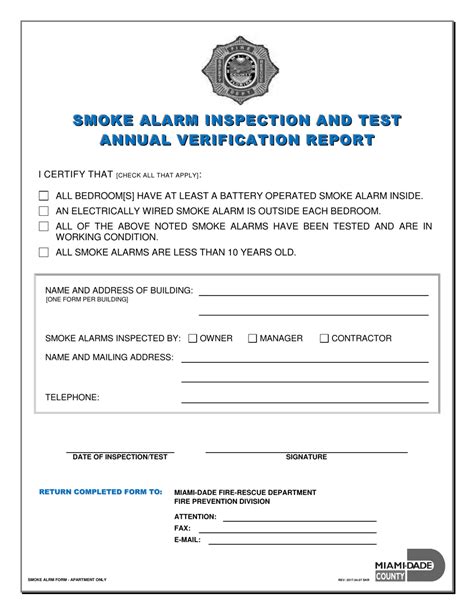 Miami-Dade County, Florida Smoke Alarm Inspection and Test Annual ...