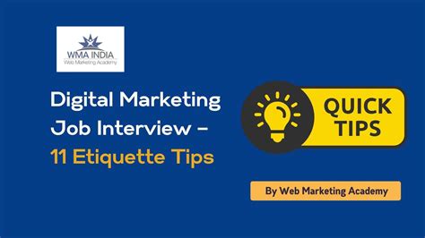 Digital Marketing Job Interview Tips & Resources - Etiquettes