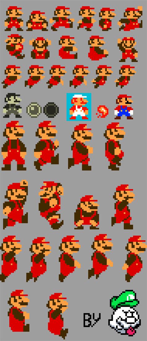 Pixilart - Mario Sprite Sheet SMB1 by Makkusu