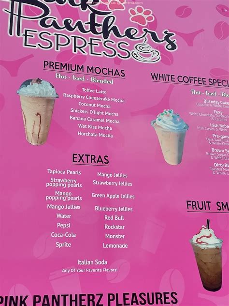Online Menu of Pink Pantherz Espresso Restaurant, Redwood City ...